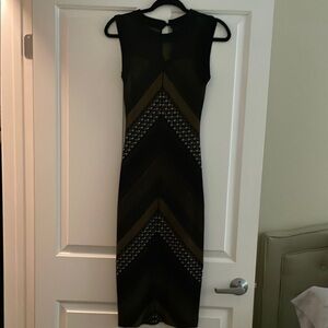 RACHEL Rachel Roy Black Sleeveless Sheath Midi Dress